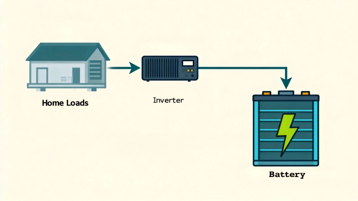 Diagram illustrating home backup battery capacity calculation logic